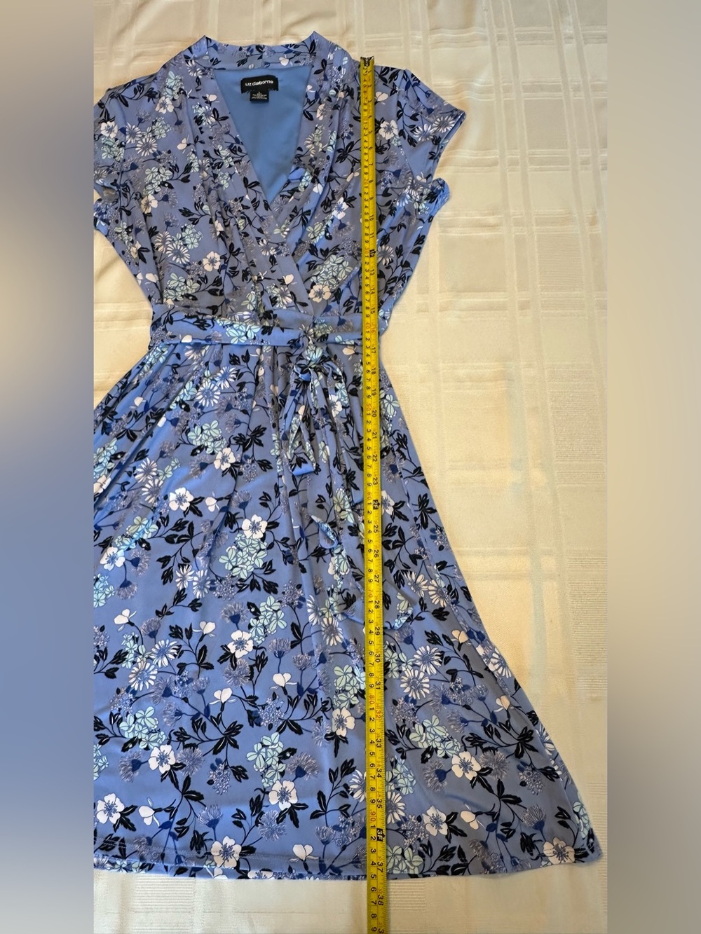 Women’s Liz Claiborne Blue Floral Dress Size Large L - Picture 6 of 8